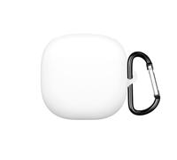 Coque de protection pour casque SHOKZ OpenFit 2+ T921 en silicone souple, résistant aux chocs et à la poussière, avec mousqueton (blanc)