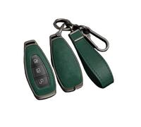 Coque de Protection pour clé de Voiture, Compatible avec Focus 3 4 St, Fiesta, Kuga, Ecosport et Mondeo MK3 MK4 (Marron avec Anneau Porte-clés) (Vert avec Fermoir Bracelet)