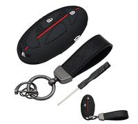 Coque de protection pour e voiture compatible avec Hyundai Tucson Pour Kona 2023 2024 2025, compatible avec Ioniq 6 et Elantra, 3 boutons, coque de n silicone noir, Infinity & Breathe