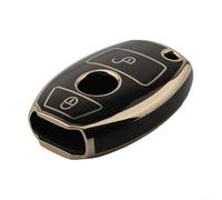 Coque de protection pour clé de voiture Mercedes Benz en TPU avec 2 boutons - Souple et flexible - Pour GLK - Pour GLA W176 - Noir