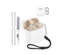 Coque de protection pour écouteurs Marshall Minor IV, toergy résistant aux chocs, imperméable, souple et fin, en silicone, avec cordon, porte-clés et kit de nettoyage, blanc