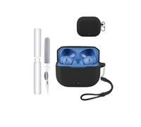 Coque de protection pour écouteurs Oneplus Nord Buds 3R/3V, toergy résistant aux chocs, imperméable, souple et fin, en silicone avec cordon, porte-clés et kit de nettoyage, noir
