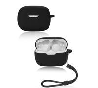 Coque de protection pour écouteurs sans fil JBL Vibe Beam 2, coque en silicone souple avec cordon - Doux pour la peau et durable, noir