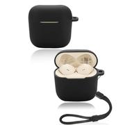 Coque de protection pour écouteurs sans fil ouverts Sennheiser ACCENTUM - Coque en silicone souple avec cordon - Doux pour la peau et durable - Noir