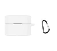 Coque de protection pour écouteurs Sony WF-1000XM6 en silicone léger avec mousqueton (blanc)
