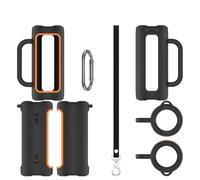 Coque de protection pour haut-parleur JBL GRIP - Coque en silicone antichoc avec cordon de rangement portable anti-poussière pour accessoires de haut-parleur Bluetooth - Couleurs vives (noir)