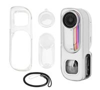 Coque de protection pour Insta360 GO 3S Retro Bundle, coque de protection en TPU avec capuchon d'objectif pour Insta360 GO3S Retro Bundle Accessoires pour appareil photo (blanc transparent + cordon