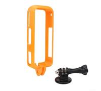 Coque de protection pour Insta360 X4 AIR, cadre en silicone étendu avec couvercle d'objectif résistant aux rayures, support de tournage horizontal vertical avec adaptateur (orange-vertical)