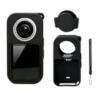 Coque de protection pour Insta360 X6 avec bouchon d'objectif et cordon, housse en silicone souple anti-rayures avec protecteur d'objectif et protection intégrale pour caméra d'action Insta 360 X6