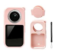 Coque de protection pour Insta360 X6 avec bouchon d'objectif et cordon, housse en silicone souple anti-rayures avec protecteur d'objectif et protection intégrale pour caméra d'action Insta 360 X6