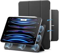 Coque De Protection Pour Ipad Pro 11 2020/2018,Attachement Magnétique [Jumelage & Recharge] De L'apple Pencil,Avec Rabat/Cover Smart Pour Mise En Veille [Mode Vidéo + Mode Typing]-Noir