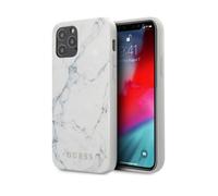 Coque pour iPhone 12 Pro Max Effet Marbré Rigide Marble Cover Guess Blanc