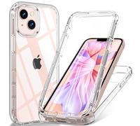 Coque de protection pour iPhone 13 Mini, avec verre de protection blindé, protection complète à 360° - Anti-chocs - Avec protection de l'appareil photo - Robuste (iPhone 13 Mini transparent)