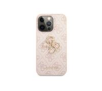 Guess GUHCP13L4GMGPI Coque pour iPhone 13 Pro / 13 6,1" avec Logo 4G Big Metal Rose