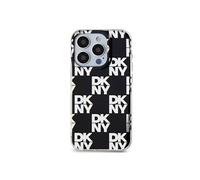 Étui DKNY pour iPhone 15 Pro Max 6.7 noir étui rigide IML Checkered Mono Pattern