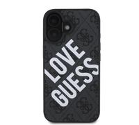 Guess Coque de Protection pour iPhone 16 Modèle 4G Noir
