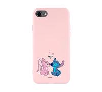 Coque de protection pour iPhone 7-8 - SE - SE 2022, produit officiel sous licence Lilo & Stitch, en silicone liquide, rose, pour protéger votre téléphone. Choisissez le type de coque qui vous plaît
