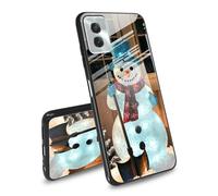 Coque de protection pour Motorola Moto G Power 5G 2024 en verre trempé - Motif bonhomme de neige - Coque arrière latérale en TPU souple - Rainure de coupe antidérapante