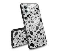 Coque de protection pour Motorola Moto G Power 5G 2024 - Motif à pois guépard scintillants - Coque arrière en verre trempé - Coque latérale en TPU souple - Rainure de coupe antidérapante