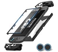 Coque de Protection pour Nintendo Switch 2, Coque de Protection complète Switch 2, TPU Absorption des Chocs et Anti-Rayures pour Nintendo Switch avec Protection d'écran intégrée et 2 Capuchons de