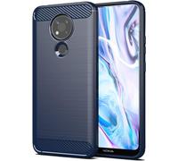 Coque De Protection Pour Nokia 3.4 - Fibre De Carbone Brossée, Antichocs Et Anti-Rayures, Fine Et Antidérapante - Bleu