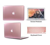 Coque de protection pour ordinateur portable Apple MacBook Air + Film de clavier US + protecteur d'écran - For AIR 11 (A1370 A1465) - Or rose