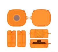 Coque de protection pour Powerbeats Fit Pro, coque en ABS antichoc avec mousqueton, support pour écouteurs, boîtier rigide compact pour Beats Fit Pro, noir, gris, orange (orange)