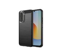 Avizar Coque pour Redmi A7 Pro en Silicone Effet Carbone Texture Brossée Noir