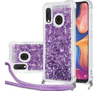 Coque de protection pour Samsung Galaxy A20e avec bande - Sables mouvants à paillettes - Avec cordon de serrage - Sables rapides à paillettes