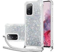 Coque de protection pour Samsung Galaxy S20 5G avec bande - Sables mouvants à paillettes - Avec cordon de serrage - Sables rapides à paillettes