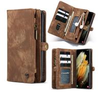 Coque De Protection Pour Samsung Galaxy S21 Flip Cover Sac Étuis Marron Neuf