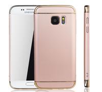 Coque De Protection Pour Samsung Galaxy S7 Bumper 3 En 1 Couverture Rose Or Neuf
