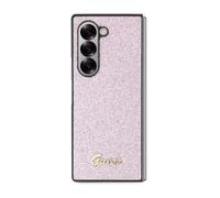 Guess Coque Samsung Galaxy Z Fold6 (F956) Glitter Script – paillettes, TPU/PC rigide antichoc, Rose