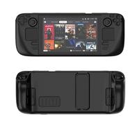 Coque de protection pour Steam Deck, coque colorée de protection en polycarbonate doux pour la peau avec support, accessoires de console de jeu (noir)