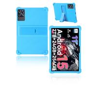 Coque de protection pour tablette TABWEE W90 11 pouces 2025, yystao Housse en silicone souple pour enfant compatible avec TABWEE W90 avec support ajustable (Bleu azur)