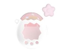Coque de protection pour Tamagotchi Paradise - En polycarbonate galvanisé brillant - Résistant aux rayures - Couvercle ouvert - Coque rigide avec touches - Rose sur le dessus et blanc sur le bas