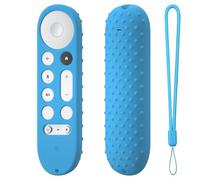 Coque de protection pour télécommande Google TV Streamer 4K 2024 en silicone souple pour manette Google GY3LE - Anti-poussière et anti-chute (bleu clair)