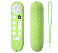 Coque de protection pour télécommande Google TV Streamer 4K 2024 en silicone souple pour manette Google GY3LE - Anti-poussière et anti-chute (vert lumineux)
