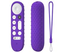 Coque de protection pour télécommande Google TV Streamer 4K 2024 en silicone souple pour manette Google GY3LE - Anti-poussière et anti-chute - Violet foncé