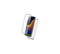 - Coque de protection pour téléphone portable - polyuréthanne thermoplastique (TPU) - transparent - avec protection d'écran en verre trempé 2.5D (9H)