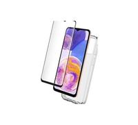 - Coque de protection pour téléphone portable - polyuréthanne thermoplastique (TPU) - transparent - avec Protecteur d'écran en verre trempé - pour