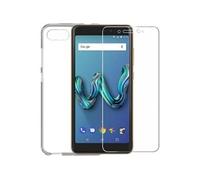 - Coque de protection pour téléphone portable - polyuréthanne thermoplastique (TPU) - transparent - avec Protecteur d'écran en verre trempé - pour