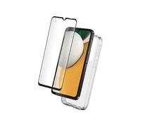 - Coque de protection pour téléphone portable - polyuréthanne thermoplastique (TPU) - transparent - avec Protecteur d'écran en verre trempé - pour