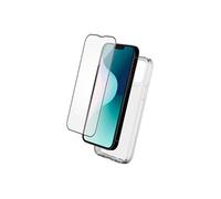 - Coque de protection pour téléphone portable - polyuréthanne thermoplastique (TPU) - transparent - avec Protecteur d'écran en verre trempé - pour