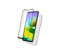 - Coque de protection pour téléphone portable - polyuréthanne thermoplastique (TPU) - transparent - avec Protecteur d'écran en verre trempé - pour