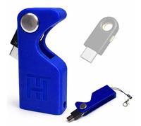 Coque de protection pour Yubikey 5C - Coque avec porte-clés, plastique résistant antichoc avec design rotatif et pliable, design compact et léger (clé de sécurité non incluse) (bleu)