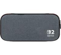 Boîtier fin PowerA pour Nintendo Switch 2 - Gris foncé chiné, sous licence officielle, coque de protection, contient 10 cartes de jeu, protection d'écran rembourrée, support de jeu intégré
