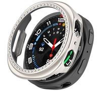 Coque de protection rigide avec diamants à paillettes pour Samsung Galaxy Watch 8 44 mm - Coque de protection rigide en polycarbonate - Pour femmes et filles - Pas de film (lumière des étoiles)