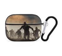 Coque de protection rigide en polycarbonate avec anneau porte-clés pour AirPods Pro 2ème génération pour homme et femme - Ouverture facile - Style noir