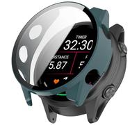 Coque de protection rigide en polycarbonate compatible avec Garmin Forerunner 170, antidérapante, ultra fine, résistante aux rayures, film de protection d'écran avec verre trempé pour Garmin